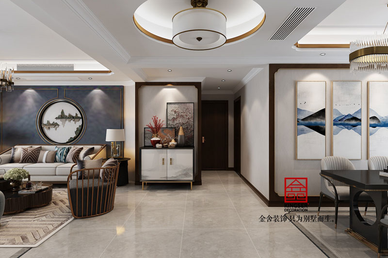國賓壹號139平米新中式風格裝修效果圖