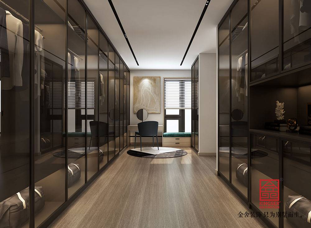 匯君城360平米裝修-現代簡約風格-衣帽間