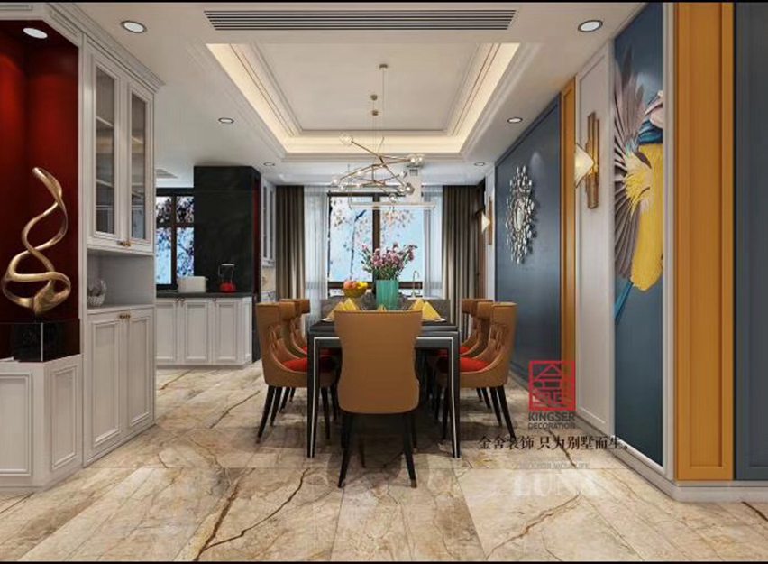 深州國賓壹號(hào)200平米美式風(fēng)格裝修效果圖