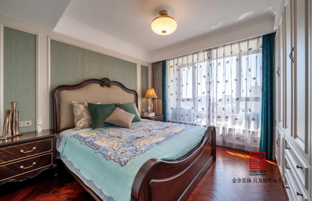 天山國賓壹號145平米裝修實景-美式風(fēng)格-臥室