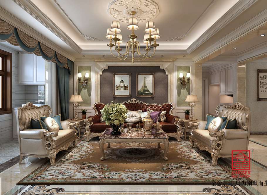 國賓壹號139平米歐式風格裝修效果圖