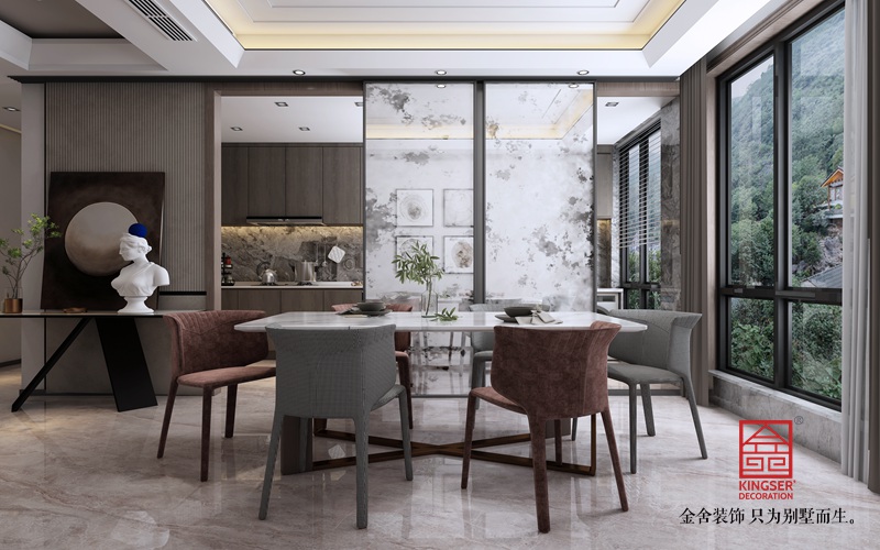 融創(chuàng)中心214平米裝修-簡約風格-餐廳