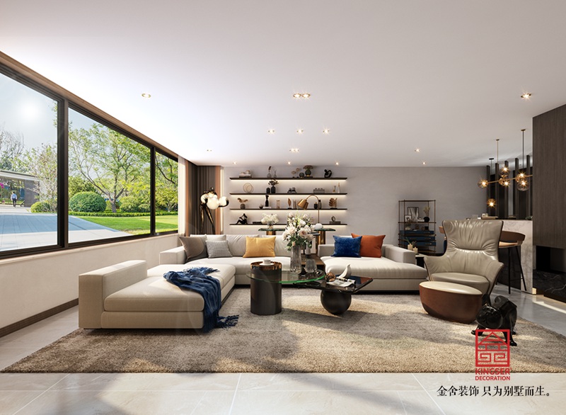 中冶德賢公館208平米港式風格裝修-客廳