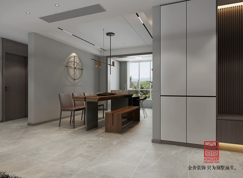 榮盛城140平米現代極簡風格裝修效果圖