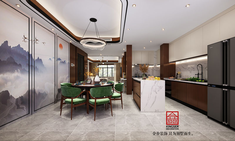 融創中心217㎡新中式風格餐廳效果圖