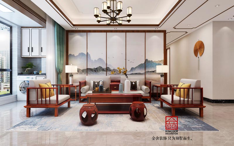 融創中心裝修125平米新中式風格效果圖