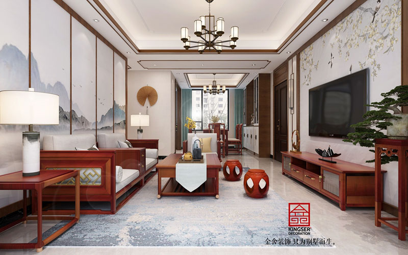 融創中心裝修125平米新中式風格效果圖