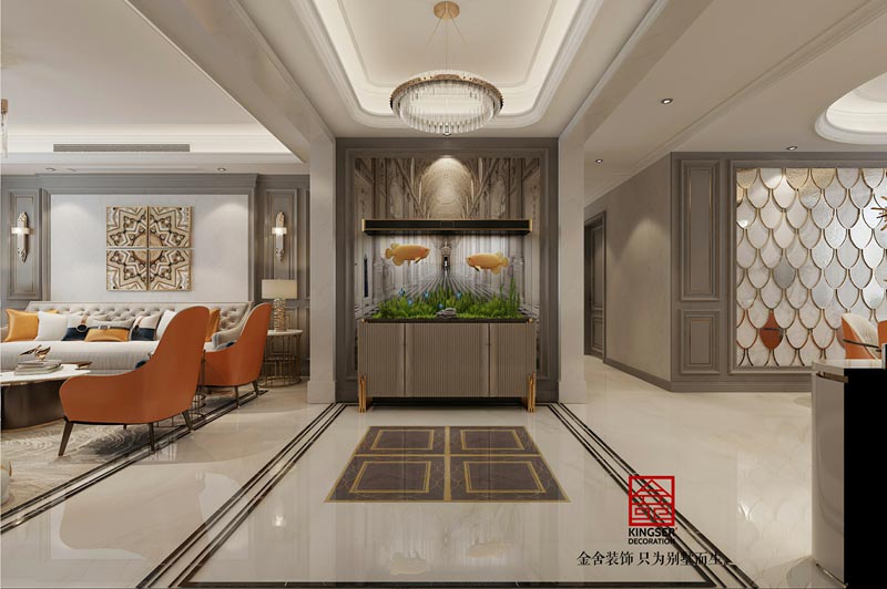 東南智匯城191平米美式輕奢風格裝修設計