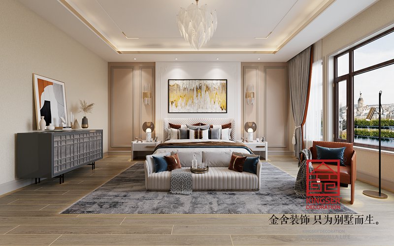 衡水漢王府別墅裝修520平現(xiàn)代法奢風格效果圖