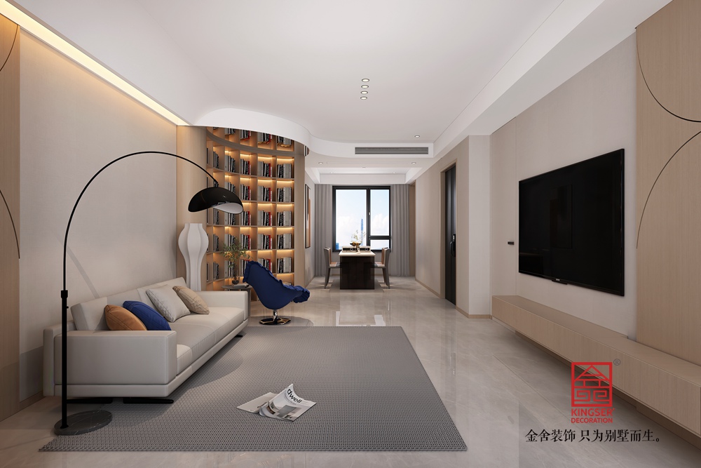 錦江府150平米現代簡約裝修-客廳