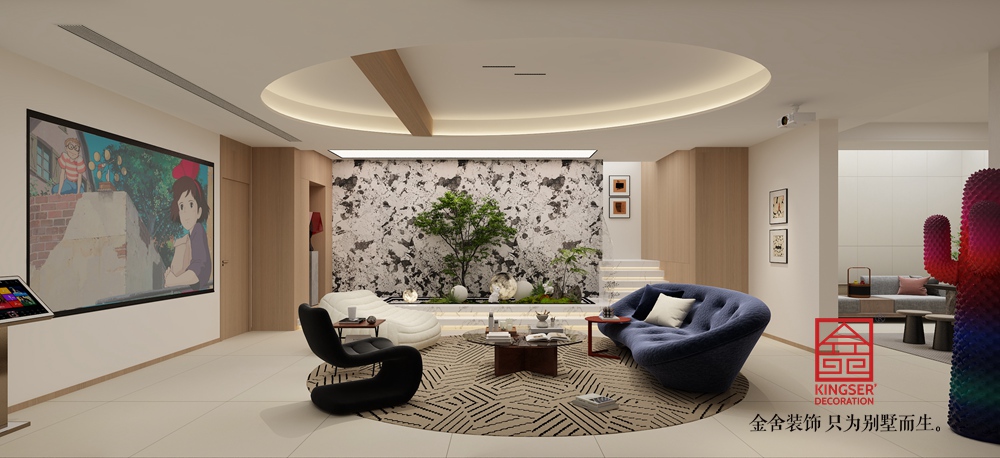 嘉禾名著500平米意式極簡風格裝修-休閑室